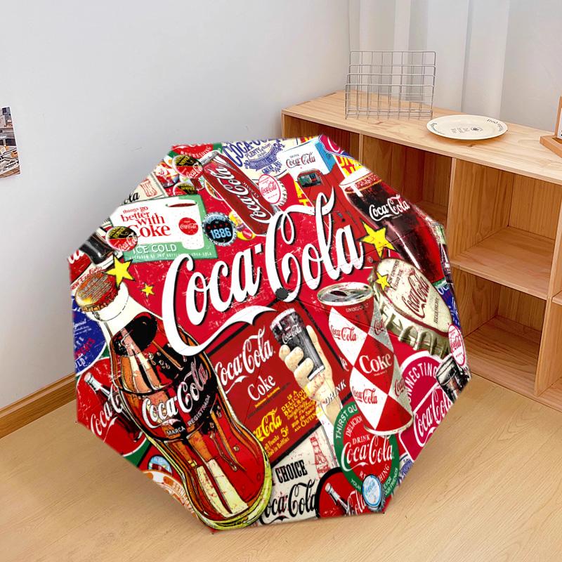 1 шт. Автоматический зонт Coca-cola Рождественская доставка - Подходит для путешествий, улицы, портативный зонт, Подарок на день рождения, Ежедневные принадлежности