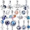 925 Sterling Silver Blue Earth Aircraft Global Travel Postcard Globe DIY Beads Fit Original Charms Bracelet Fine Jewelry