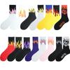 1 пара женских модных хип-хоп носков Color On Fire Crew Socks Red Flame Blaze Power Torch Hot Warmth Street Skateboard Socks