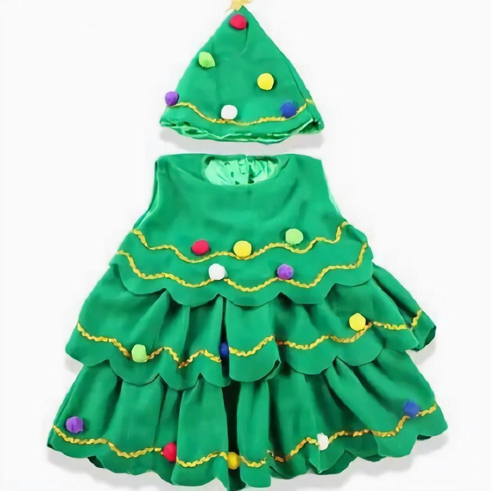 Hat Christmas Tree Costume Polyester Cosplay Costume Fashion Kids Dress Kids
