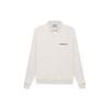 Essentials Fw21 вышитый логотип однотонный длинный рукав поло унисекс топы светло-овсяные FOG-FW21-140