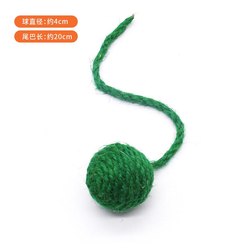 Pet Sisal Rope Weave Ball Cat Teaser Toy Interactive Chewing Scratch Catch Rattle Play Toy For Cats Kitten Accessories