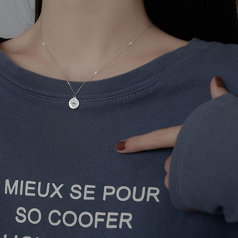 Ожерелье «Маленький принц» с подвеской в виде монеты, цепочкой на ключицу, женское модное круглое фирменное ожерелье, женский стильный стиль