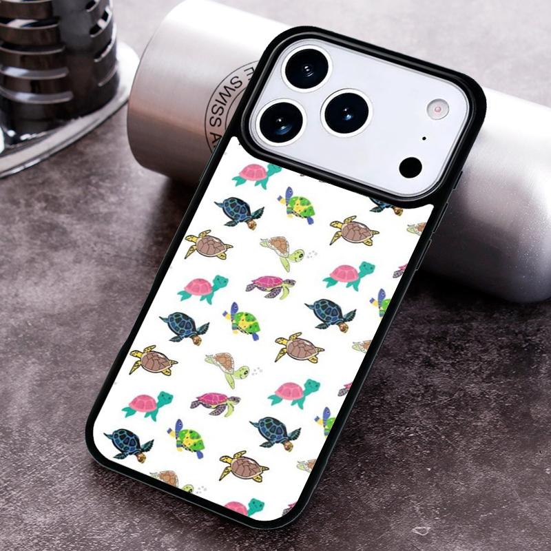 Cute Cartoon Turtles Phone Case For iPhone 17 16 15 14 13 12 11 Pro Max Plus 17Air Soft Silicone Cover