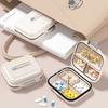 Weekly Compartmented Pill Box with Transparent Lid 7 Compartments Lock Design Dustproof Moisture-proof Outdoor Travel Compact Pill Holder Pill
