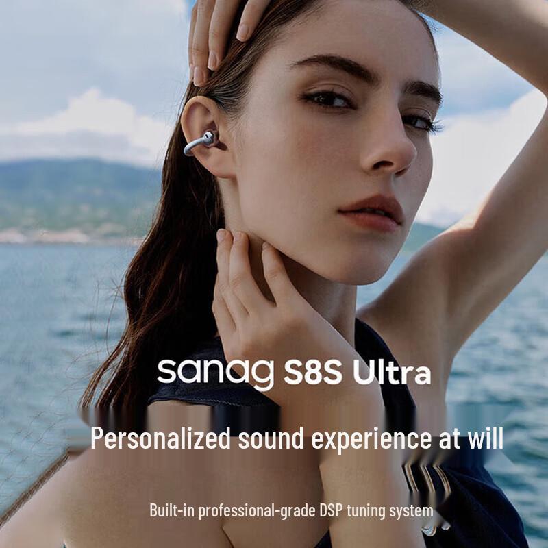 Спортивные Bluetooth-наушники Saina S8S Ultra с открытыми ушными раковинами и клипсами