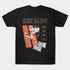 Мужская черная футболка с принтом 'Спи весь день, вздремни' Печать на термотрансферной бумаге без резки Хлопковая футболка
