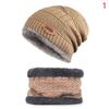 Новый вязаный флисовый шарф зимняя шапка мягкая мужская и женская шапочка теплая шапка утолщенная плюс бархат свободная зимняя шапка с шарфом