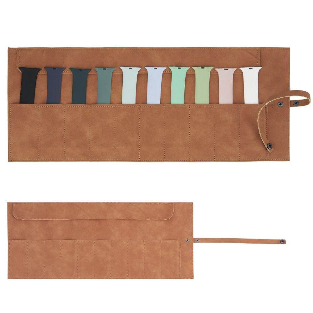 Matte Leather Watch Organizer Case Lightweight Watch Band Case Watchband Pouch Watch Accessories