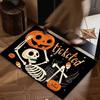 Halloween Black Cat Skull Ghost Pumpkin Door Mat Gothic Non-Slip Entry Rug Floor Carpet Home Decor