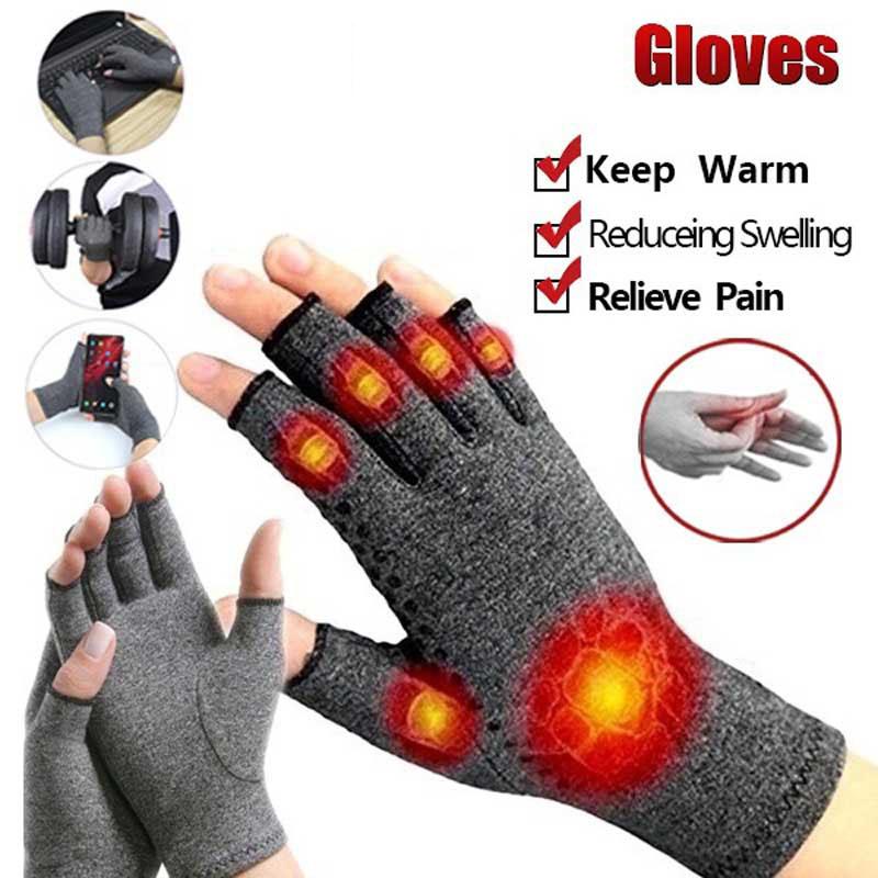 Unisex Therapy Gloves Compression Ease Muscle Tension Relieve Carpal Tunnel Aches Joint Pain Relief Half Finger Gloves
