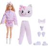 Кукла Barbie Cutie Reveal серия Сладкие бантики - Фиолетовый котенок JJP64