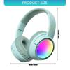 Складные светодиодные игровые наушники с шумоподавлением, совместимые с Bluetooth 5.4, долгий срок службы батареи, поддержка карты памяти TF