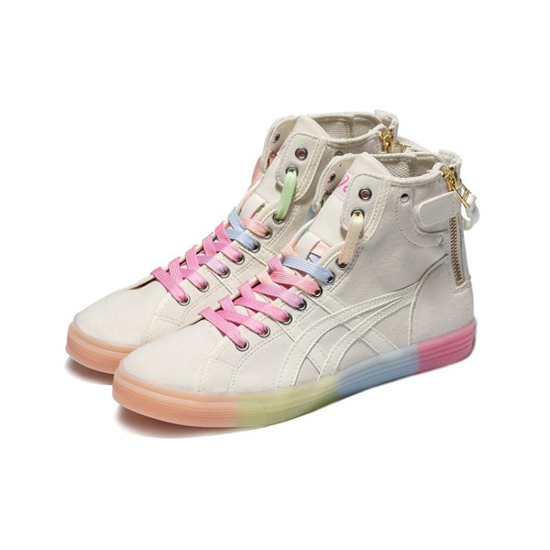 Asics Кеды женские Double Clutch молочно-белые ретро повседневные на высокой платформе 'Бело-розовые' 1202A079-101