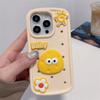 Чехол для телефона с 3D милой уткой для iPhone 15 Pro Max, чехол для iPhone 13 11 14 12 Pro Max, однотонный силиконовый противоударный бампер, мягкий чехол