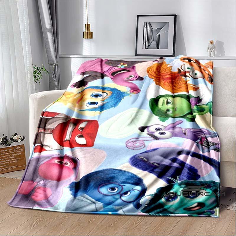 The Inside Out 2 Cartoon-themed Cute Printed Blanket Is A Warm and Cozy Gift Suitable for Both Adults and Children.