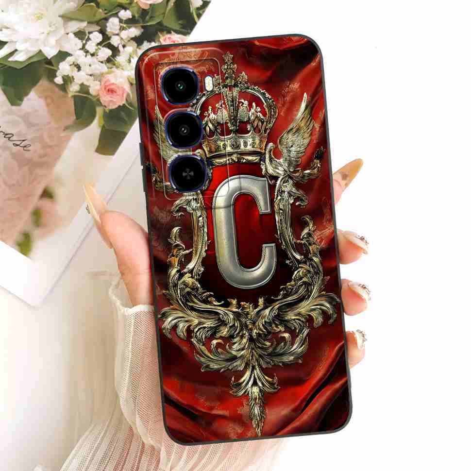 Чехол для Itel City 100 Корона Буква Мягкий Силикон Задняя Крышка Телефона Для ITEL City 100 City100 4G 2025 Ударопрочный Чехол Сумки 6.75"