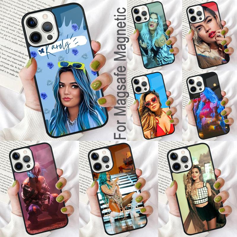 Hot KAROL G Soft Phone Case for iPhone 17 Air 16e Pro max 15 Pro 13 14 Plus 11 12 MagSafe Magnetic Coque
