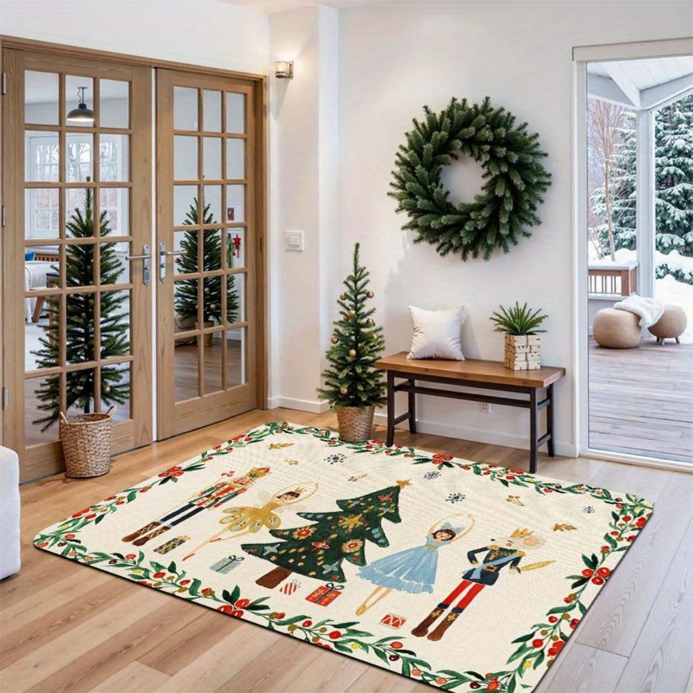 Eye‑Catching Jungle Floral Leopard Pattern Art Print Welcome FloorRug Outside Porch Patio Hallway Living Room Entry Washable Rug
