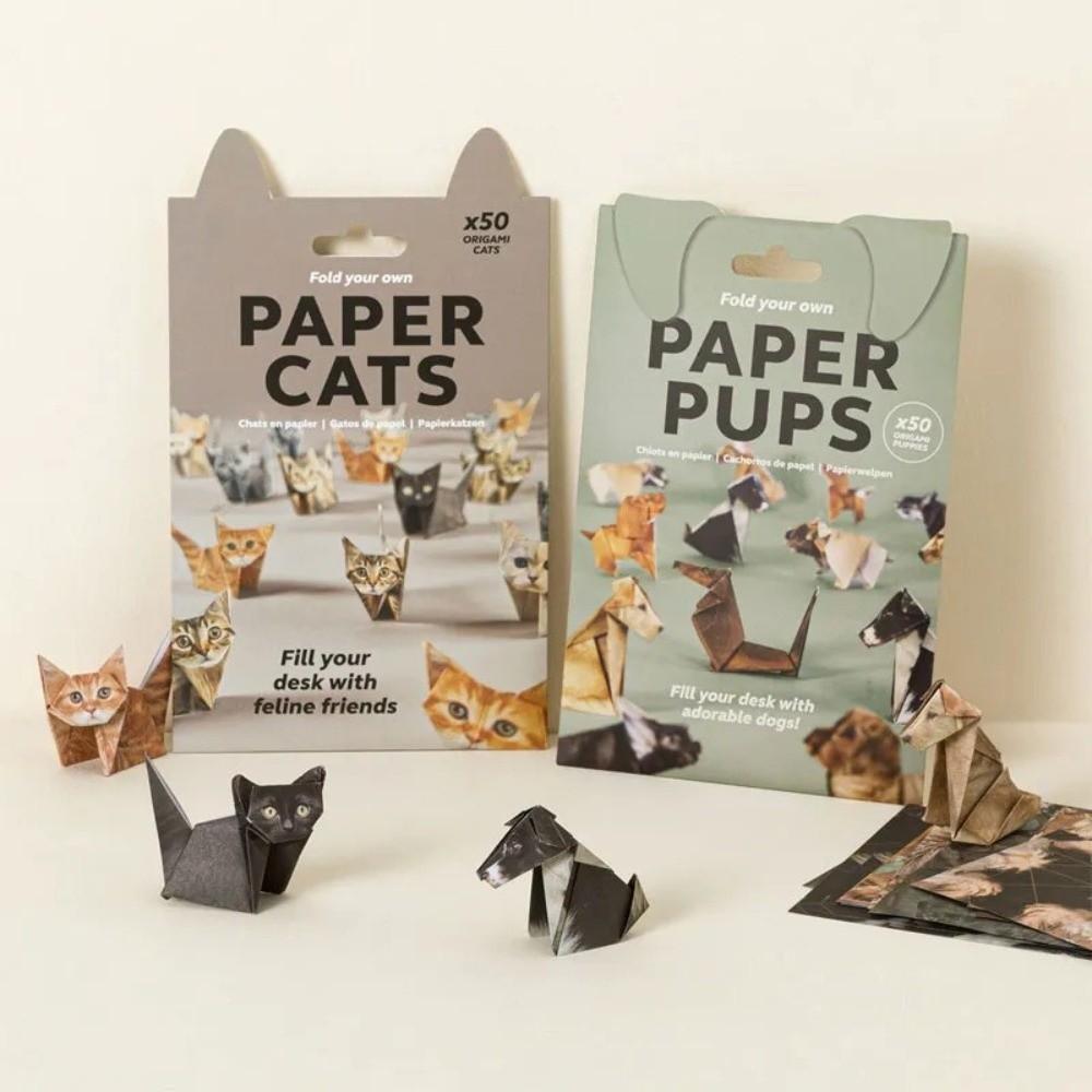 Desk Decoration Cute Kitten Origami Papercraft Kits Creative Fold Cute Cat Figures