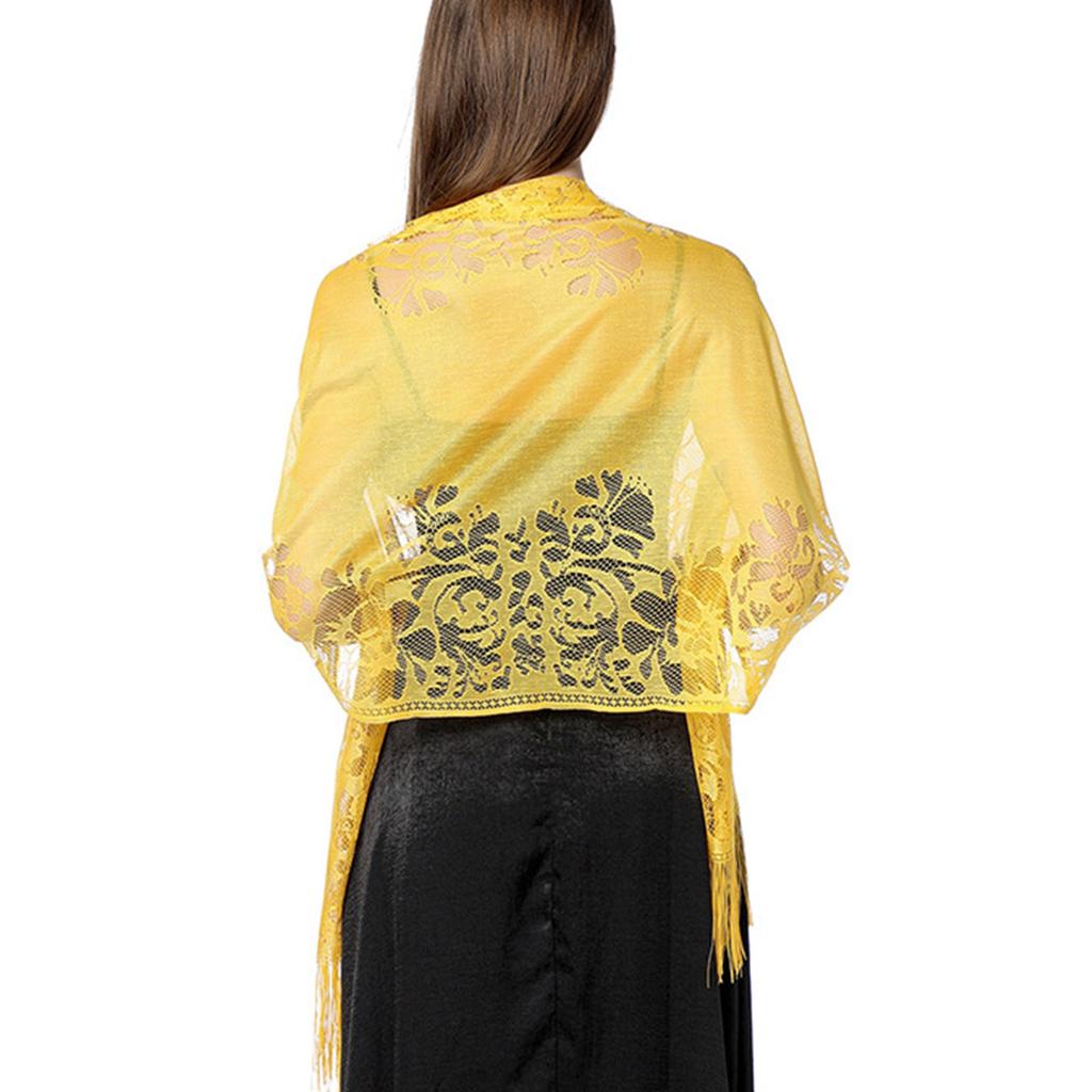 Women's Lace Hollow Shawl Evening Dress Cheongsam Shawl Party Dinner Scarf