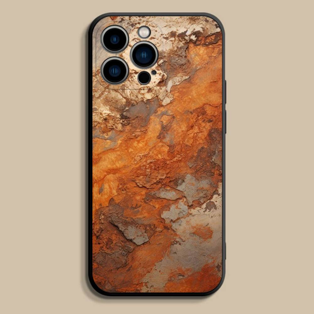 Ретро-индустриальный стиль Ржавый чехол для телефона для iPhone 17,16,15,14,13,12,Pro,Max,Plus,E,SE4,Air,Mini Черный Мягкий чехол