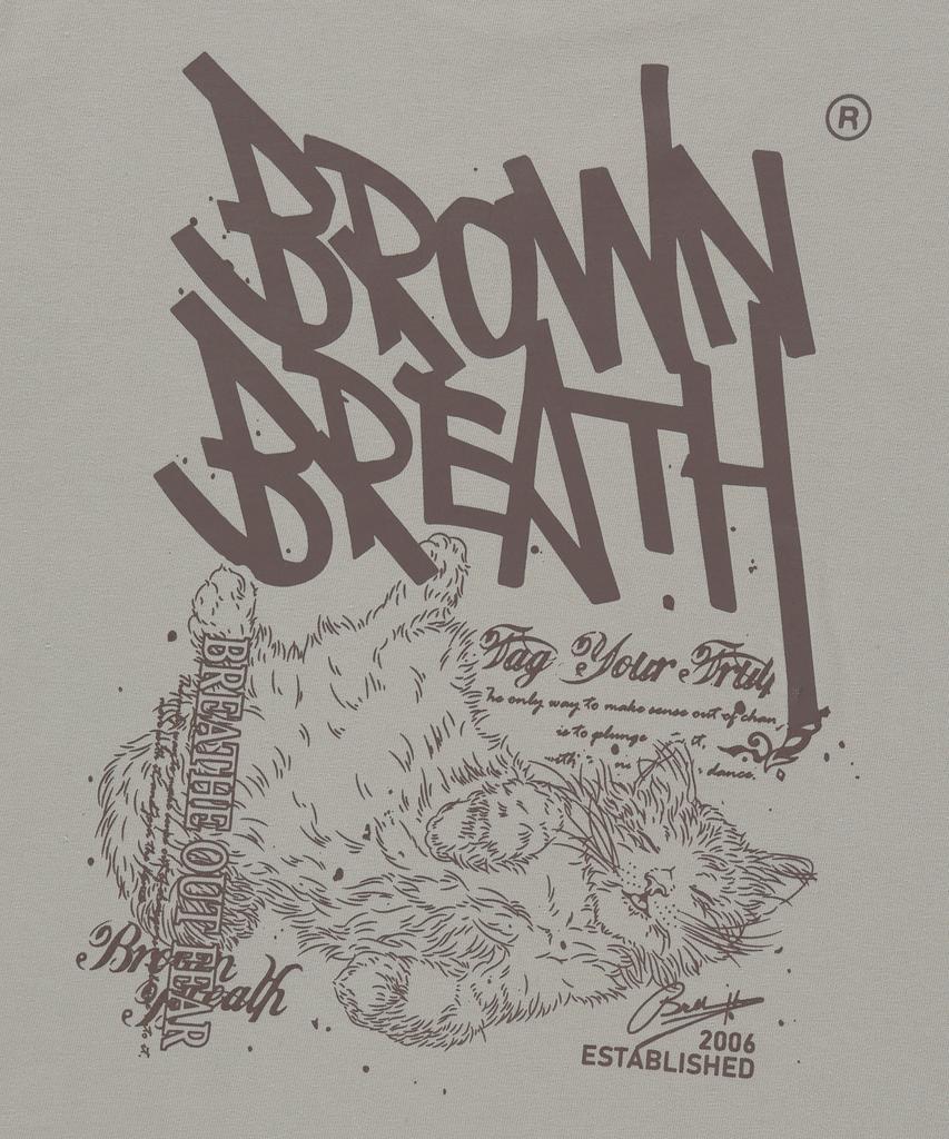 BROWNBREATH W Футболка с биркой 'Sleepy Tag' - Бежевый