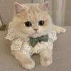 Beautiful Cat Lace Bows Collar Silks Satins/Pearl Dog Pearl Bows Necklace  Photograph