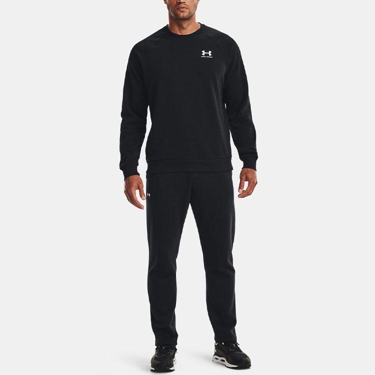 Under Armour Свитшоты Rival Мужские Черные С Круглым Вырезом Умеренные Обычные 1359029-001