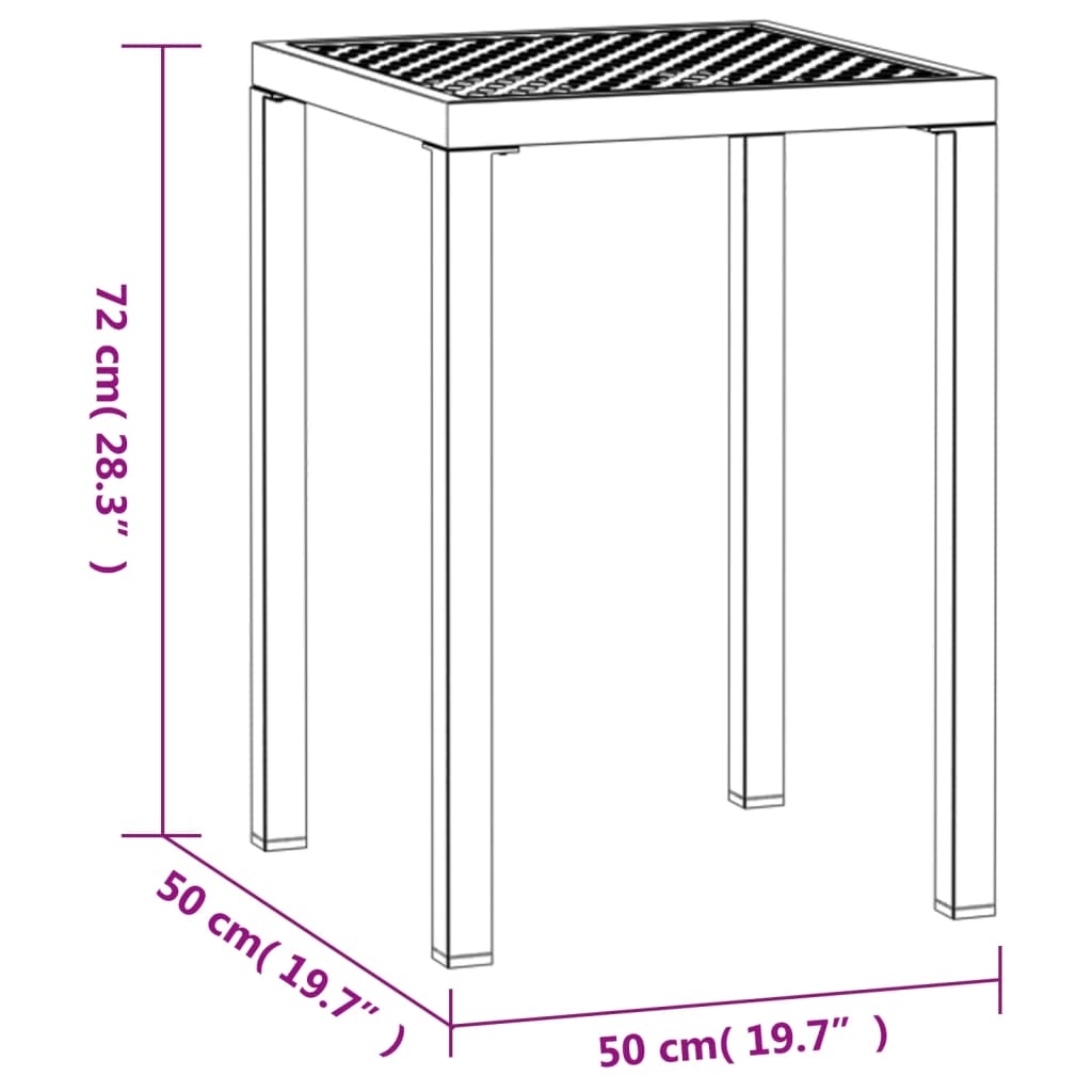 Garden Table Anthracite Grey 50 x 50 x 72 cm Steel