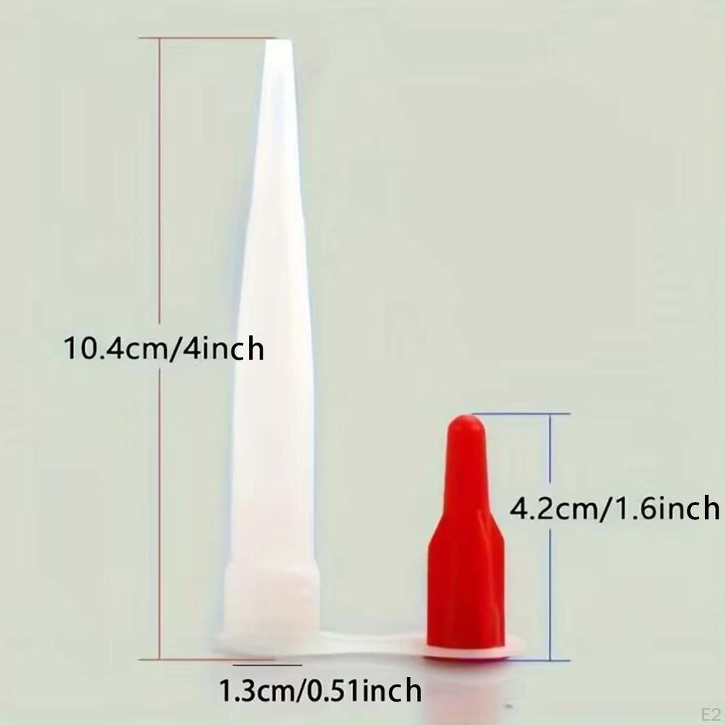 50x удлинителей для трубок с насадками для герметика, с красной крышкой, сменные насадки