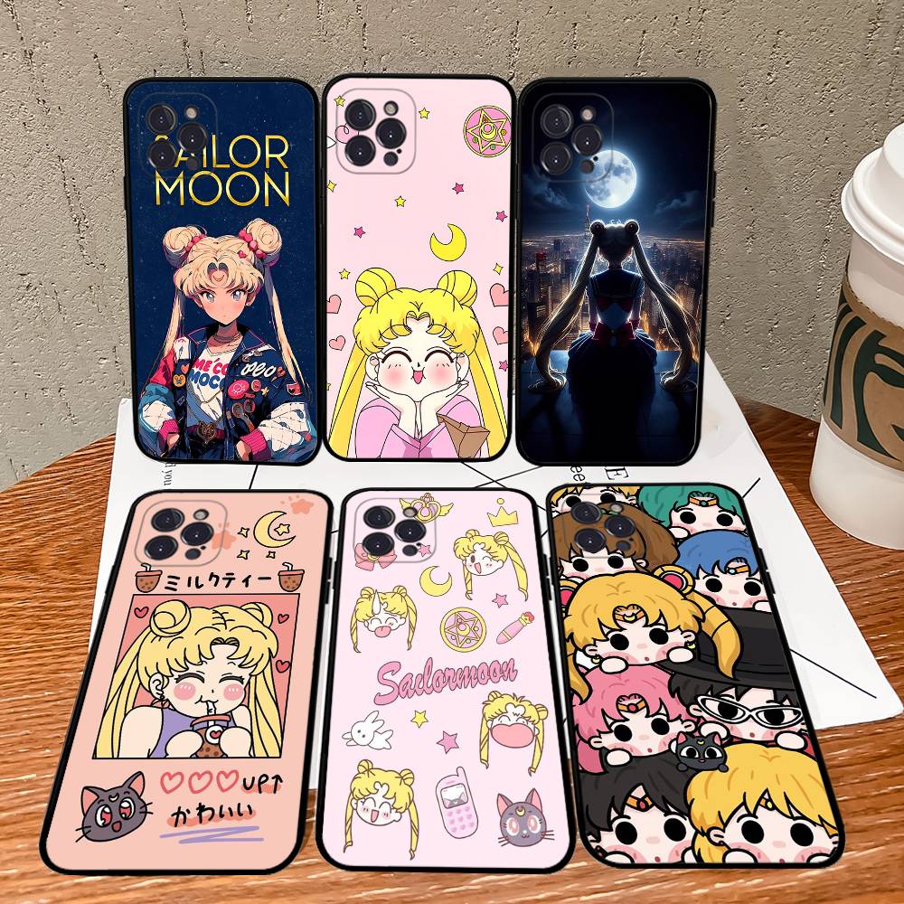 Чехол для телефона S-Sailors Anime Moon для iPhone 17 16 15 14 13 12 Mini 11 Pro Plus Мягкий силиконовый чехол