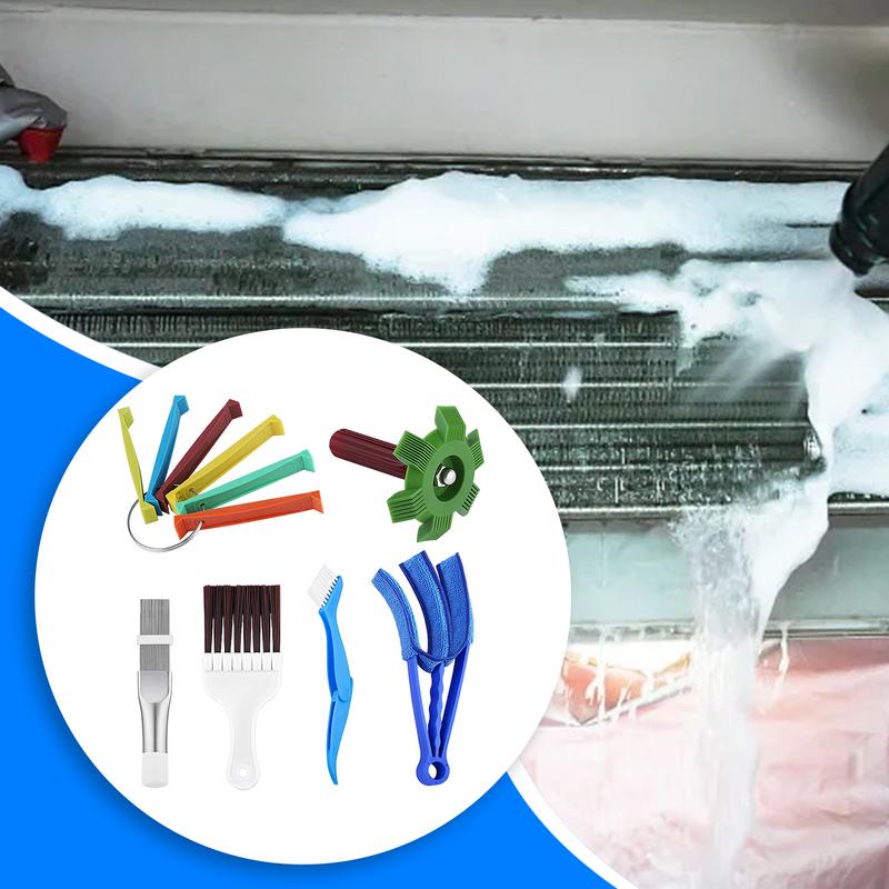 Набор для чистки ребер кондиционера, щетка для чистки катушек кондиционера, выпрямитель ребер конденсатора, инструмент для ремонта радиаторов кондиционера, испарителей