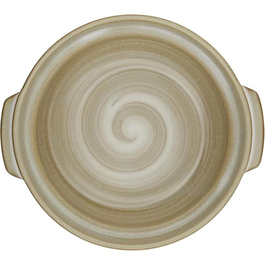 [Genuine Product] Banko Yaki Ginpo Earthen Pot (Deep Pot) Size 6, For 1 Person, Hanamishima, Open Fire Compatible, Heat Retention, Made In Japan 210