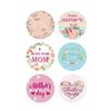 6 Sheets Round Mothers Day Stickers Self Adhesive Festival Stickers Dessert Cake Baking Sealing Sticker Gift Tag Sticker
