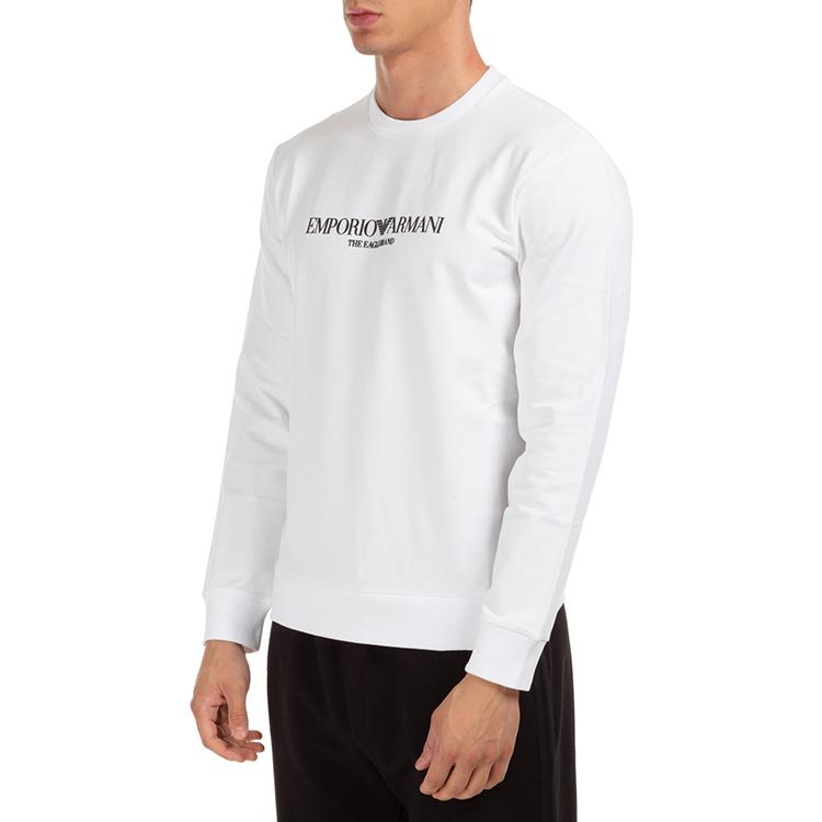 EMPORIO ARMANI Sweatshirts Men's White Crew Neck Moderate Regular 8N1ME8-1J04Z-0100