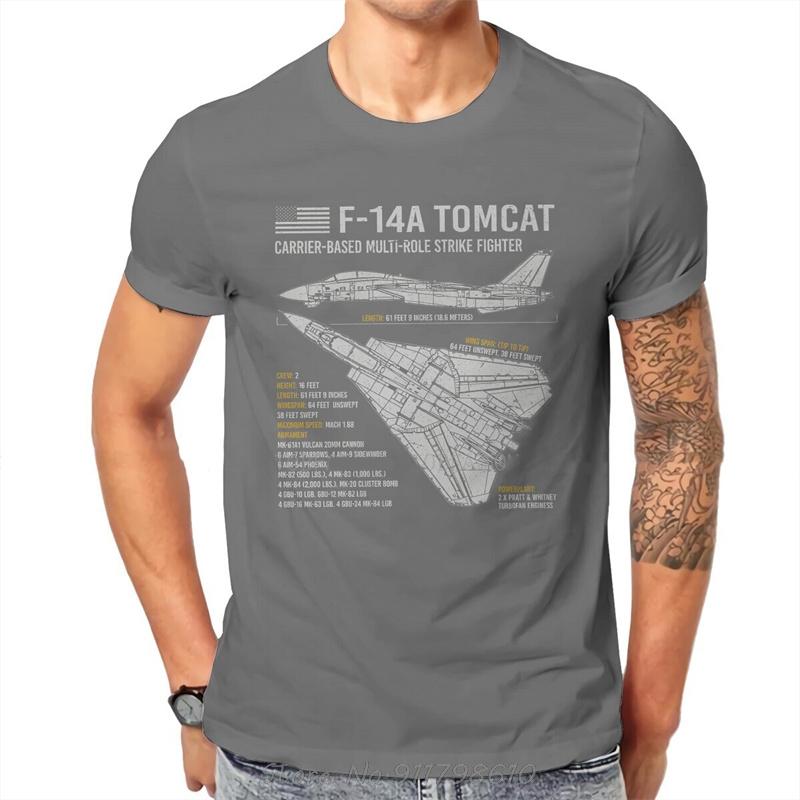 F-14 Tomcat Самолет ВМС США Самолет ВВС США Чертеж Самолета Футболка с Круглым Вырезом Топ Ган Мэверик Гусь Футболка Мужская Одежда Оверсайз