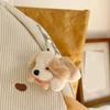 Cartoon Plush Bone Puppy Dog Doll Cute Car Pendant Plush Puppy Keychain Birthday Gift