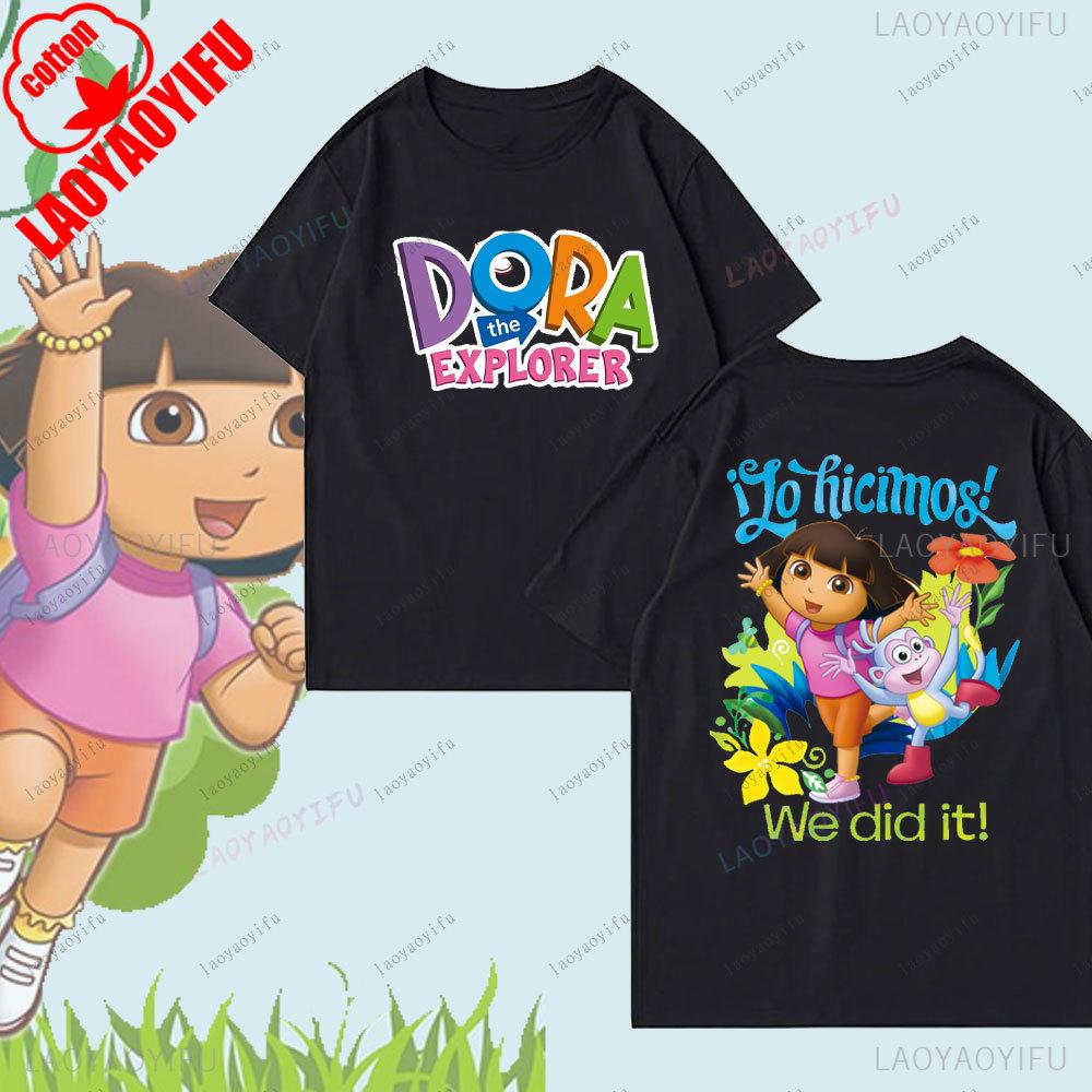 Unisex Dora The Explorer Cartoon Pattern TShirt Cute Harajuku TShirtComfortable Personality Tops Street Fashion Unisex Women