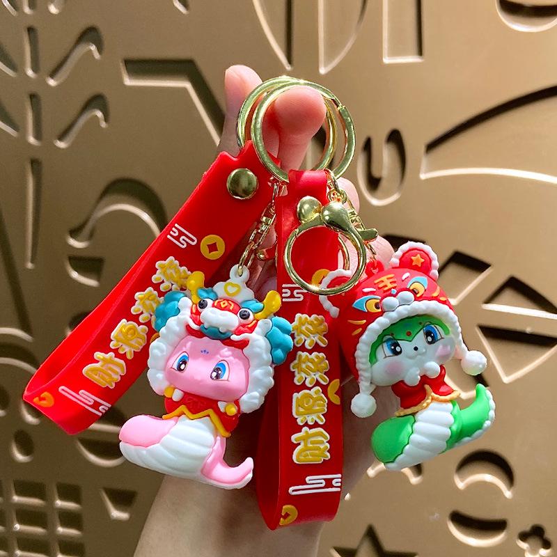 2025 Golden Snake Keychain Pendant - Cartoon New Year Gift