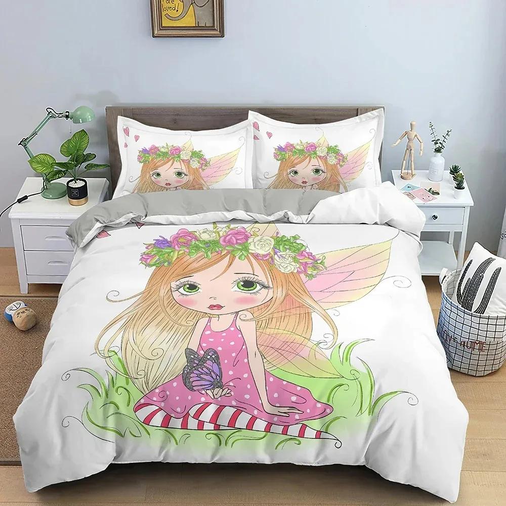 Комплект постельного белья Makeup Gril Fastion Cartoon Duvet Cover Bedroom Beder Covers Twin King Size Quilt Cover Home Textile
