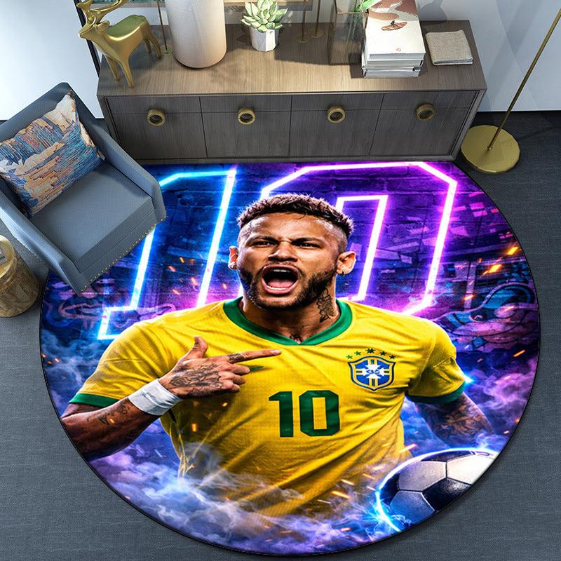 Neymar Celebration Round Rug for Livingroom,Bedroom, Palyroom, Chair Rug, Area rug, Circle Carpet, Large Size Fan Christmas gift
