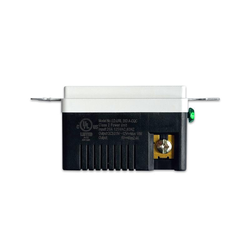 UL-Certified North American 20A 120V Socket with USB & Type-C PD Fast Charging and TR Safety Shutter