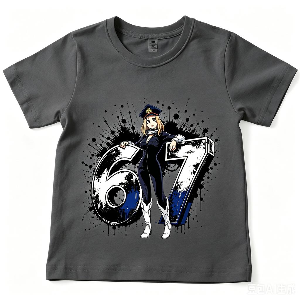 My Hero Academia Camie Utsushimi Print Cotton T Shirt for Girls Casual Summer Top Kids Clothes