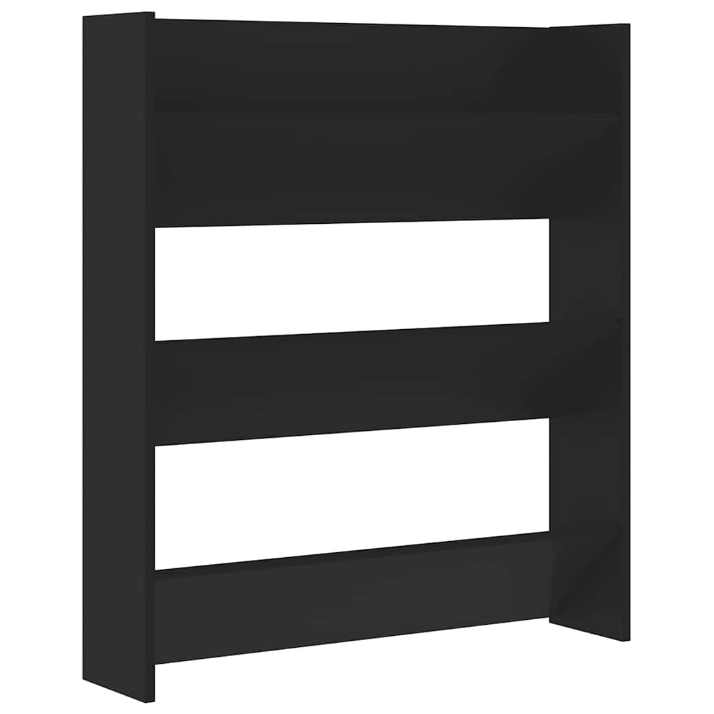Wall Mounted Shoe Cabinet Black 80 x 18 x 90 cm Engineered Wood
