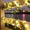 Fairy Lights String Maple Leaf Outdoor Garland 10M/5M/2M Battery Powered Lamp Christmas Garden Wedding Party Ramadan Decoration