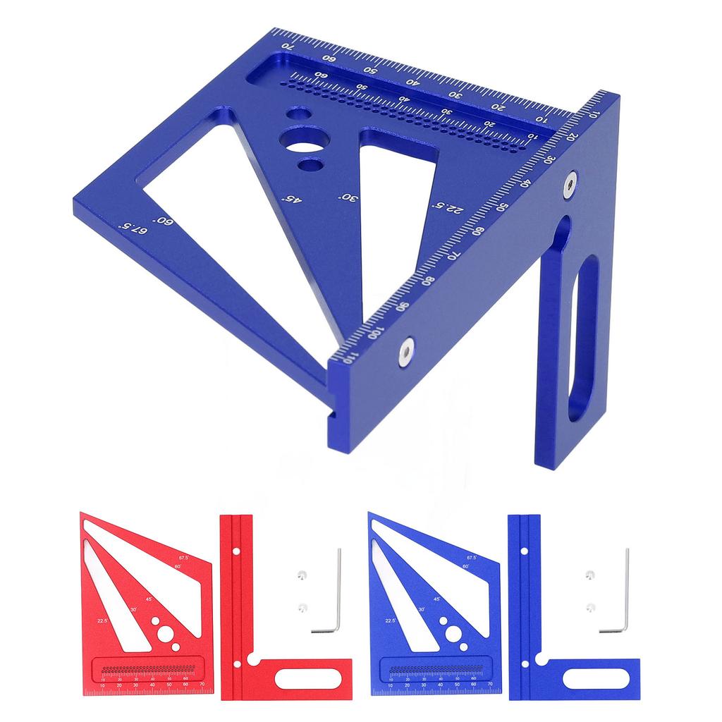 3D многоугловая измерительная линейка, угольник для столярных работ 22.?Транспортир 90 градусов, алюминий, все