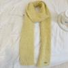 Y2K Plush Shawl Solid Color Long Narrow Scarves Punk Knitted Scarf  Outdoor