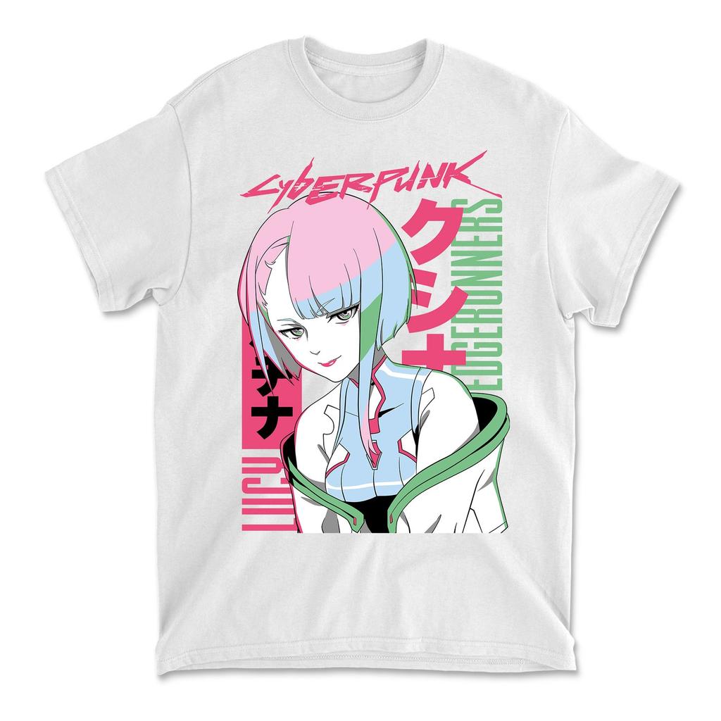 Футболка Cyber Edgerunners, Футболка Edge Runners Люси Мужская Женская Повседневная Футболка с Коротким Рукавом Футболка Подарок для Девушки Футболка Все Размеры