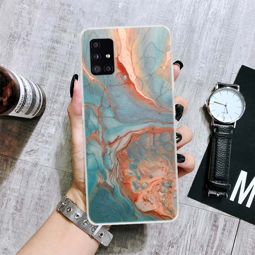 Модный золотой розовый геометрический мраморный чехол для телефона Samsung Galaxy A12 A22 A32 A42 A52 A72 A51 A71 5G A41 A31 A21 A02S M12 M21 M31